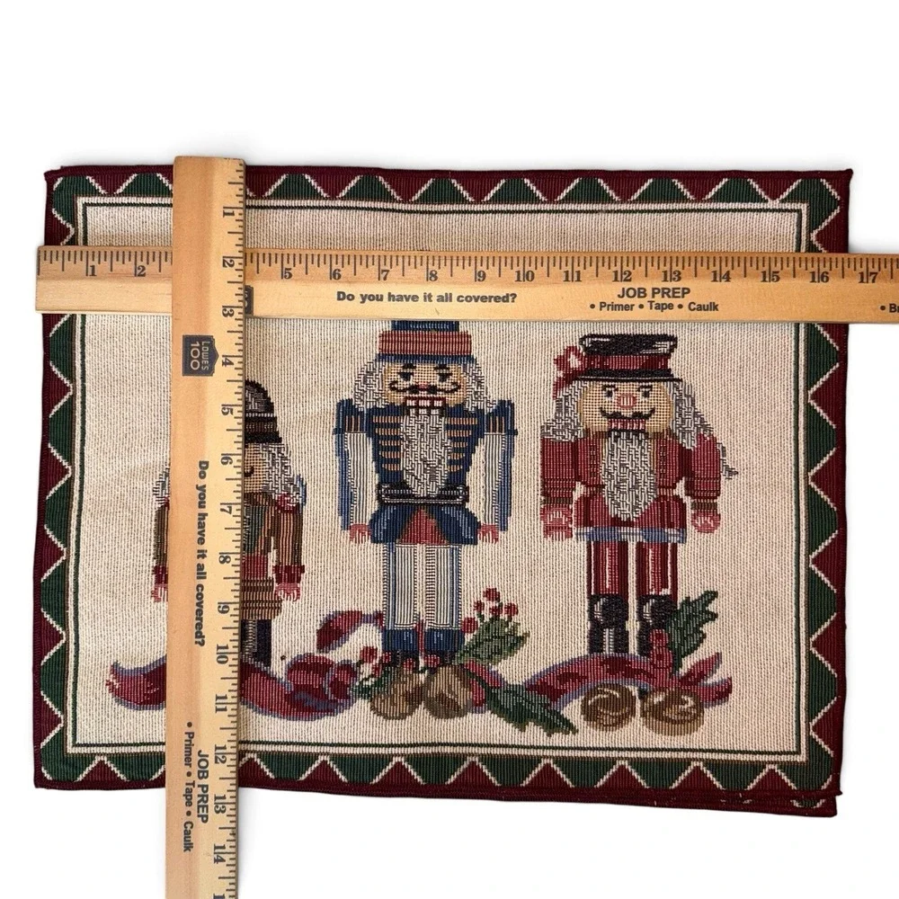 Set of 3 Vintage Nutcracker Tapestry Placemats Classic Traditional Christmas